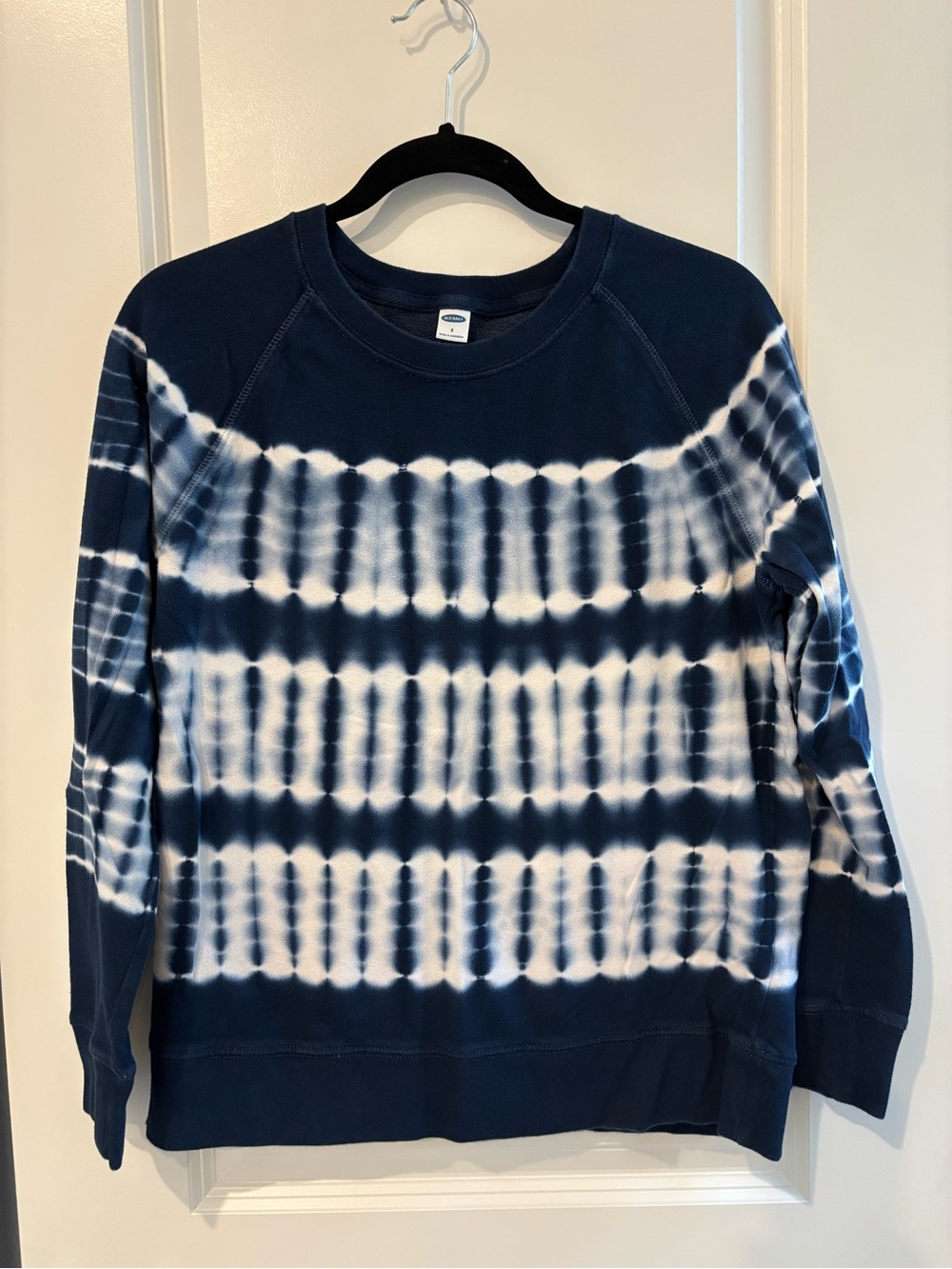 Old Navy Relaxed Vintage Crewneck Sweatshirt - Navy Blue Shiburi Tie-Dye